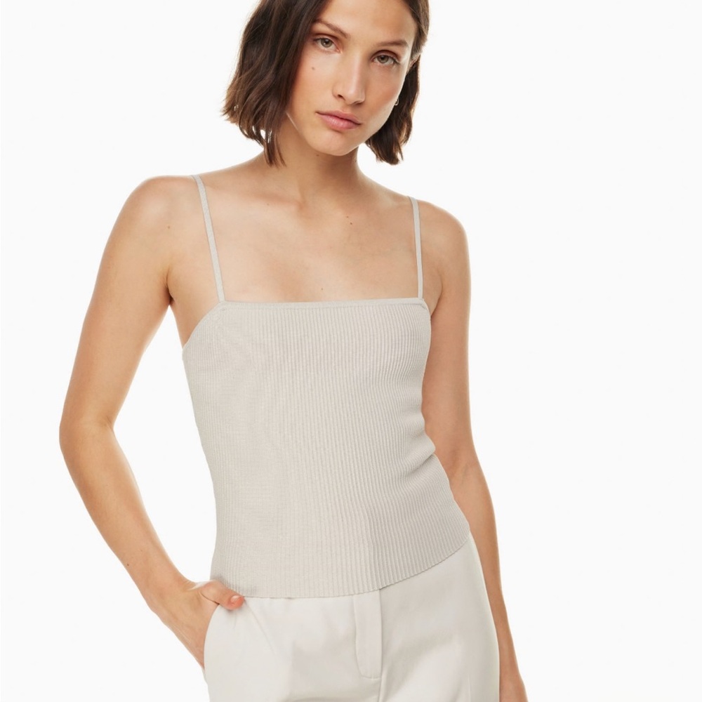 Aritzia Babaton Blue Sculpt Knit Cami Tank